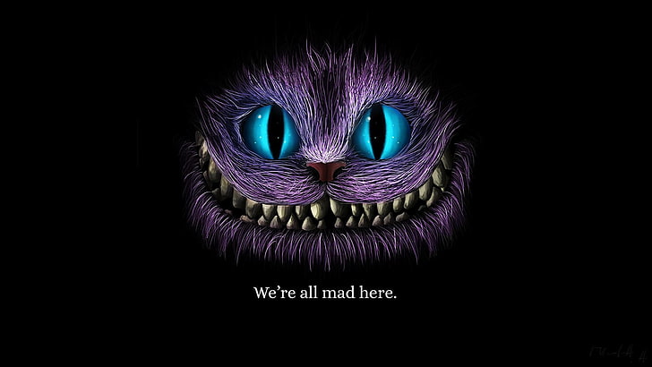 แมว, ยิ้ม, Cheshire Cat, Alice, Alice in Wonderland, วอลล์เปเปอร์ HD