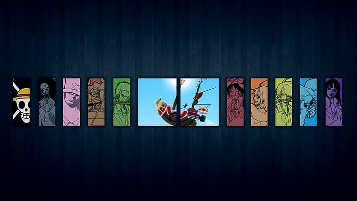 One Piece, Monkey D. Luffy, Nami, Roronoa Zoro, Usopp, Sanji, Tony Tony Chopper, Nico Robin, Franky, Brook, HD tapet