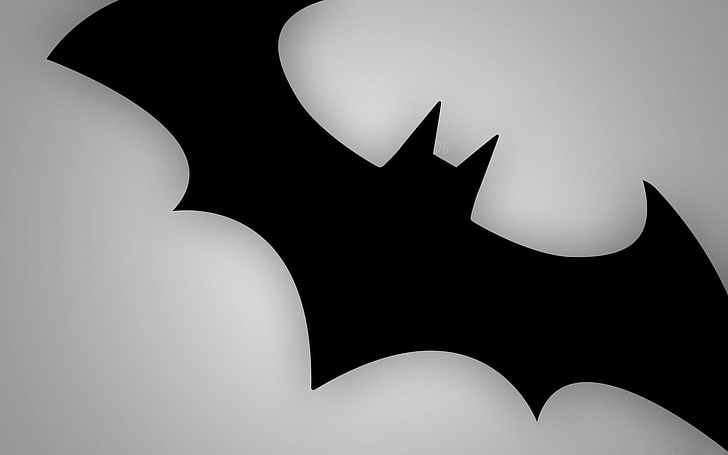 バットマンのロゴ、バットマン、バットマンのロゴ、バット信号、ロゴ、シンプルな背景、 HDデスクトップの壁紙