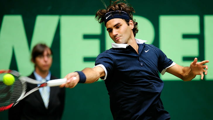 Roger Federer, pemain tenis, pria, pakaian olahraga, ikat kepala, Wallpaper HD