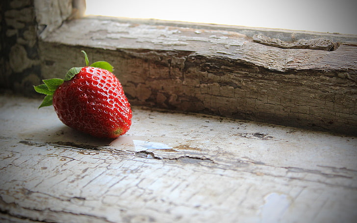 strawberry fruit, strawberry, berry, sill, HD wallpaper