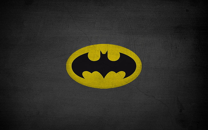 czarno-żółte logo Batmana, Batman, Tapety HD
