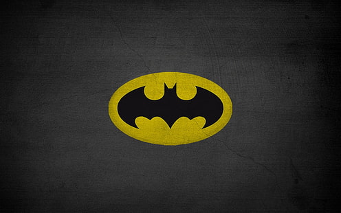 черно-желтый логотип Бэтмена, Бэтмен, HD обои HD wallpaper