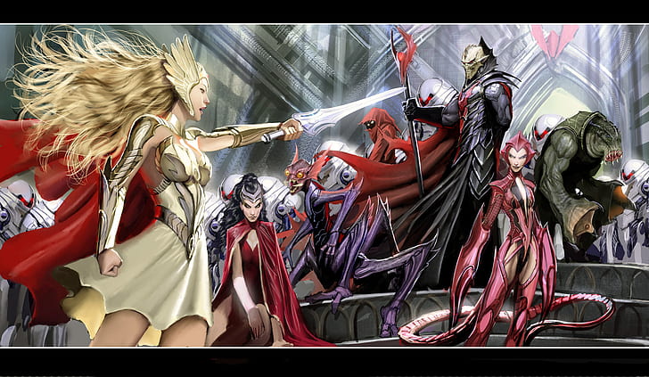 She-Ra, Hordak, Tecelão das Sombras, Nebezial, Catra, Mantenna, Escorpia, Sanguessuga, He-Man e os Mestres do Universo, HD papel de parede