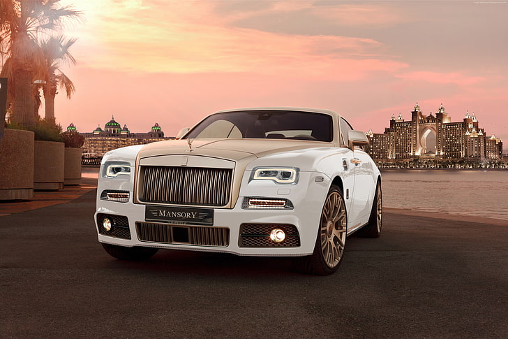 gold, Mansory Rolls-Royce Wraith, Wraith Palm Edition 999, Geneva Auto Show 2016, luxury cars, HD wallpaper