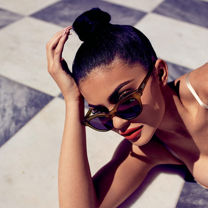 Sunglasses, Photoshoot, Kylie Jenner, Quay Australia, 4K, HD wallpaper