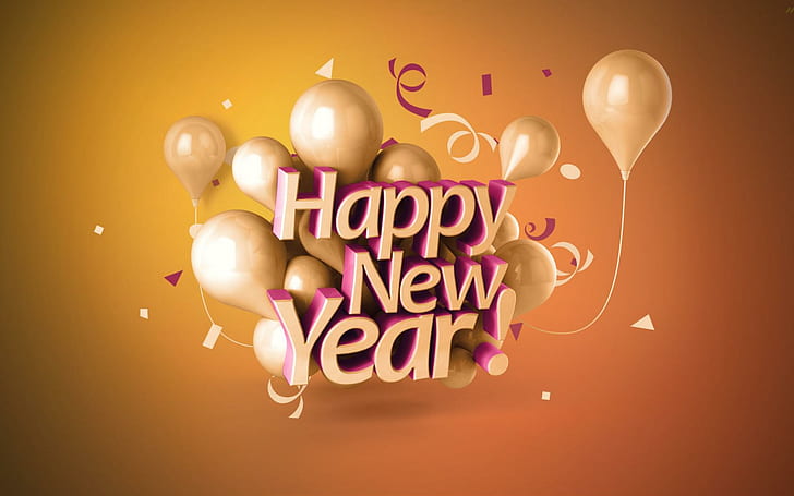 Happy New Year 3D 2015، المهرجانات / الأعياد، رأس السنة الجديدة، المهرجانات، عطلة، 2015، ثلاثي الأبعاد، خلفية HD