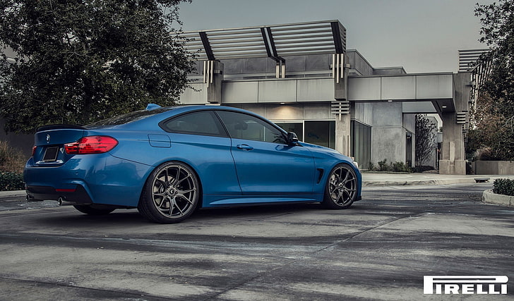 BMW, Blue, Vorsteiner, F32, 103, Rear, 2015, 435i, V-FF, Estoril, HD wallpaper