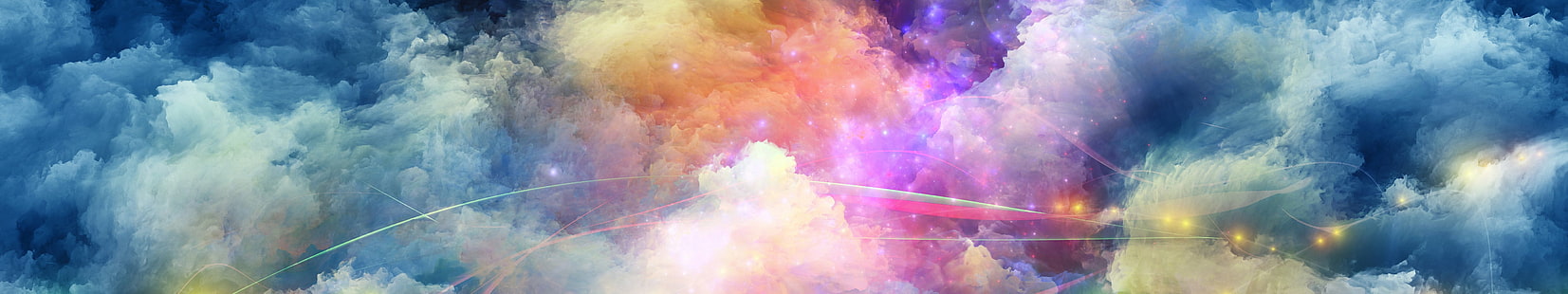 Abstrakt, Abstrait, Ciel, Cloud, Monitor, Nuage, Bildschirm, Himmel, Triple, HD-Hintergrundbild HD wallpaper