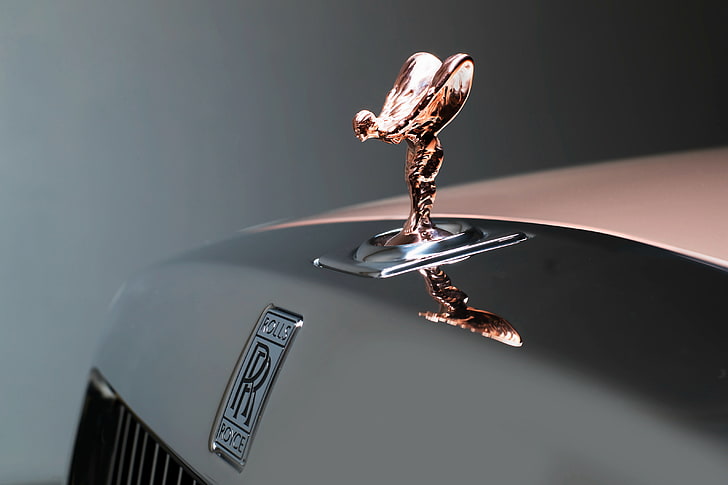 زخرفة غطاء محرك السيارة ، Rolls-Royce Phantom EWB ، Spirit of Ecstasy ، 4K، خلفية HD