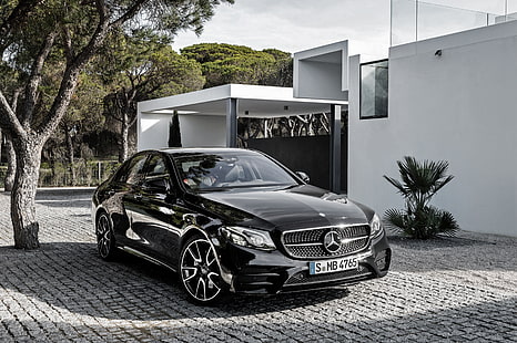 черный Mercedes-Benz седан, Mercedes-Benz, E-Class, Мерседес, AMG, W213, HD обои HD wallpaper