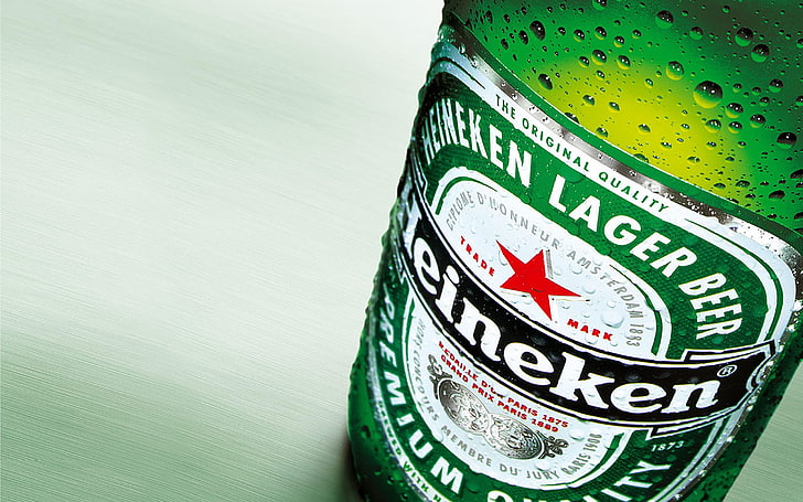 fotografia, makro, butelki, piwo, Heineken, Tapety HD
