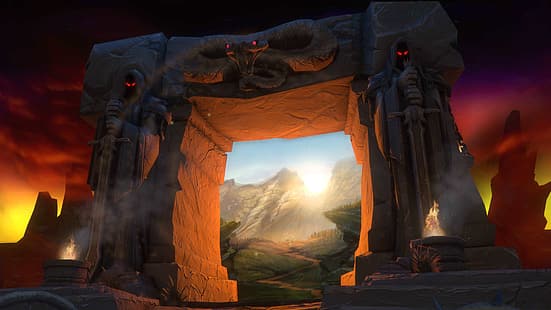 World of Warcraft ، و World of Warcraft: Classic ، و World of Warcraft: The Burning Crusade ، و Warcraft ، و Blizzard Entertainment ، وألعاب الكمبيوتر ، و Dark Portal ، و Portal ، و Fantasy Art، خلفية HD HD wallpaper