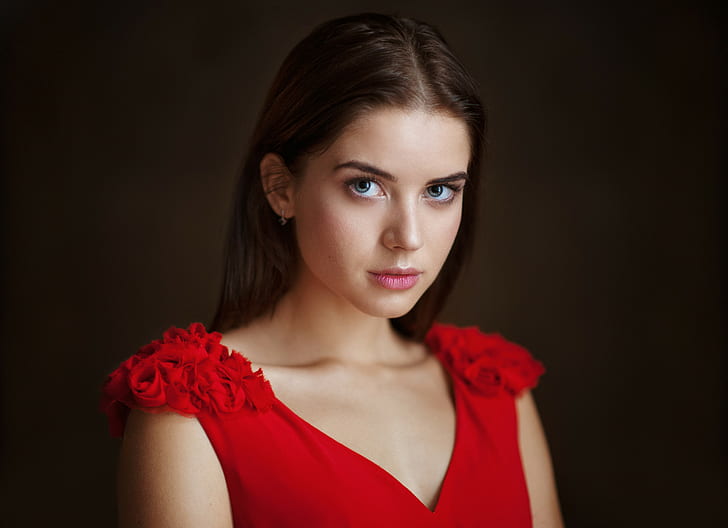 Tatyana Kozelkina, women, Maxim Maximov, portrait, blue eyes, HD wallpaper