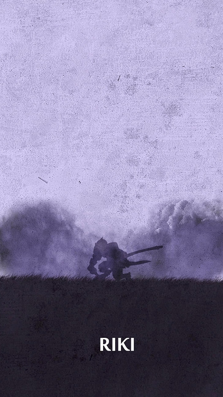 Carta da parati silhouette Rikimaru Stealth Assassin, Dota 2, Sfondo HD, sfondo telefono