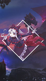anime, anime girls, picture-in-picture, shalltear bloodfallen, Overlord (anime), HD wallpaper HD wallpaper