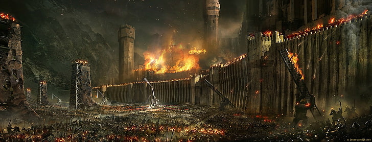 Amazing Siege of Minas Tirith Wallpaper, HD wallpaper