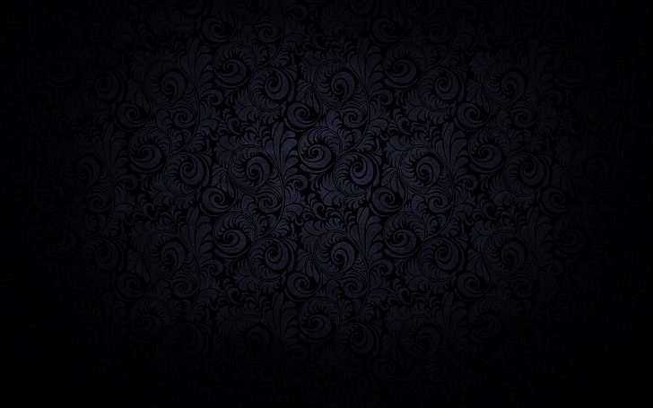 alfombra floral blanca y negra, minimalismo, obras de arte, oscuro, Fondo de pantalla HD