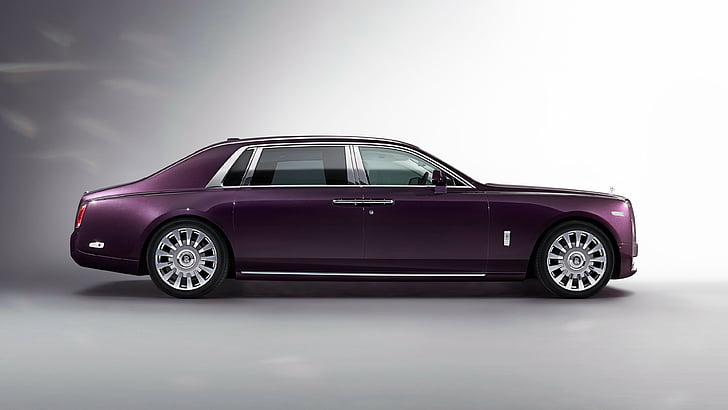 purple Rolls Royce Phantom digital wallpaper, Rolls-Royce Phantom, cars 2017, 4k, HD wallpaper