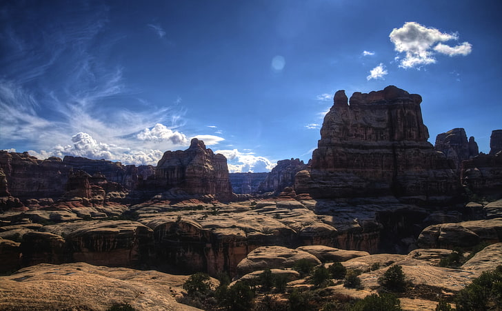 Canyonlands, United States, Utah, Nature, Landscape, Rock, Canyon, Canyonlands, Formations, Cool, Natural, Pretty, moab, tonemapped, HD wallpaper