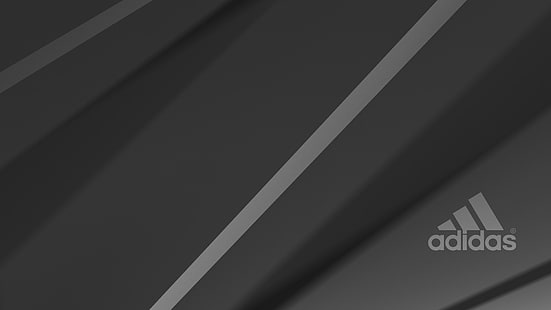 灰色のアディダスの壁紙、灰色、背景、黒、ロゴ、アディダス、 HDデスクトップの壁紙 HD wallpaper