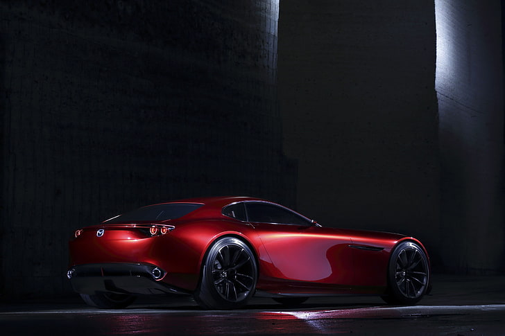 موديل الكوبيه الأحمر المصبوب ، Mazda ، rx-Vision ، المحركات الدوارة ، Mazda RX-8 ، Rx-7 ، السيارات المفاهيمية، خلفية HD