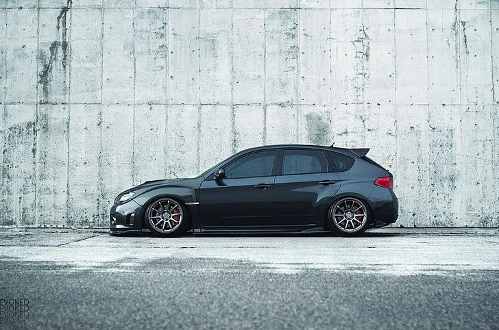 hitam hatchback 5 pintu, Subaru, Stance, Stanceworks, StanceNation, Wallpaper HD