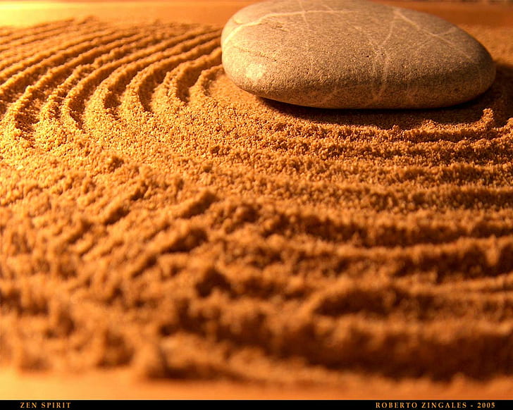Zen Rock Sand HD, natura, skała, piasek, zen, Tapety HD
