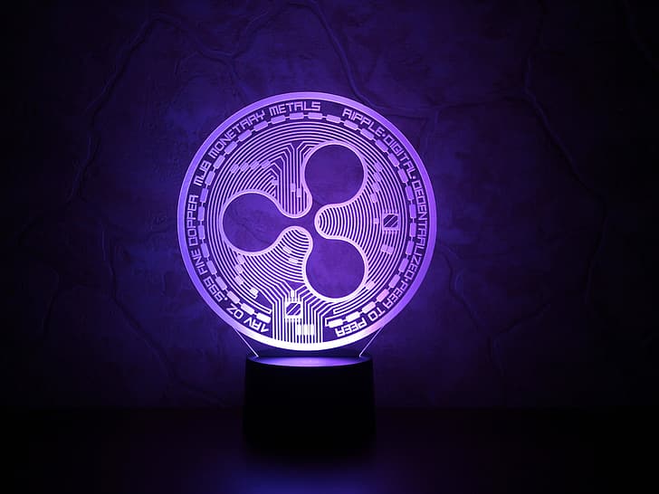 wall, fon, violet, coin, ripple, cryptocurrency, xrp, HD wallpaper