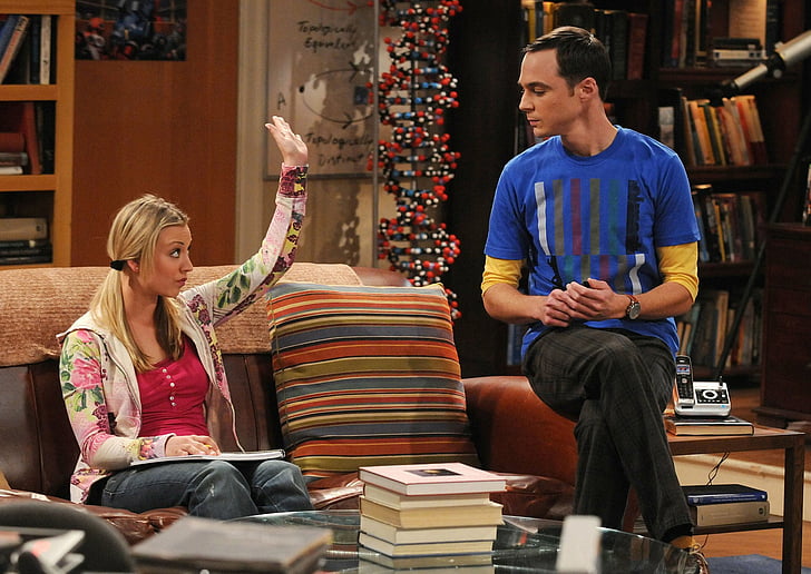 Programa de televisión, The Big Bang Theory, Jim Parsons, Kaley Cuoco, Penny (The Big Bang Theory), Sheldon Cooper, Fondo de pantalla HD