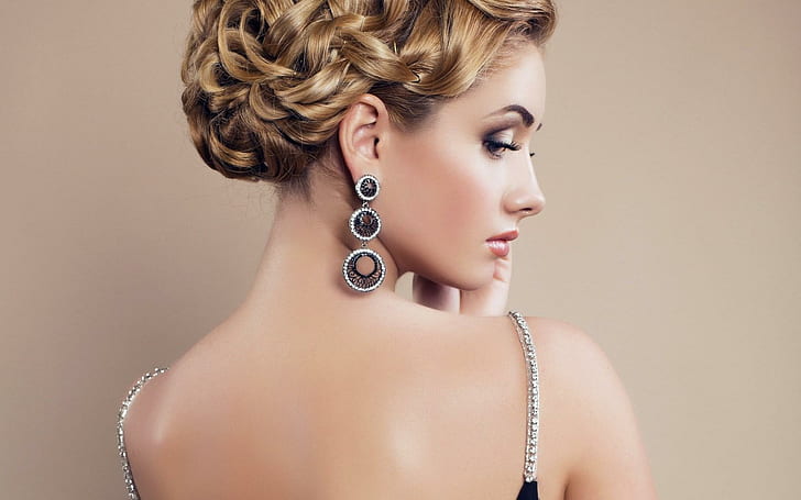 Woman Earrings Jewelry Makeup, woman, earrings, jewelry, makeup, HD wallpaper