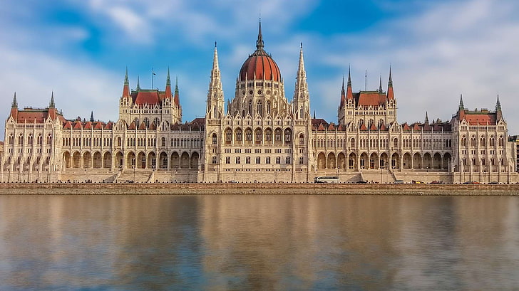 administration, ancient, architecture, budapest, budapest parliament, building, capital, castle, dome, exterior, historic, hungarian parliament building, hungary, landmark, outdoors, parliament, place, reflection, HD wallpaper