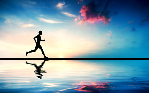رجل مساء البحر الجري -2016 الرياضة HD خلفيات ، رجل يركض خيال، خلفية HD HD wallpaper
