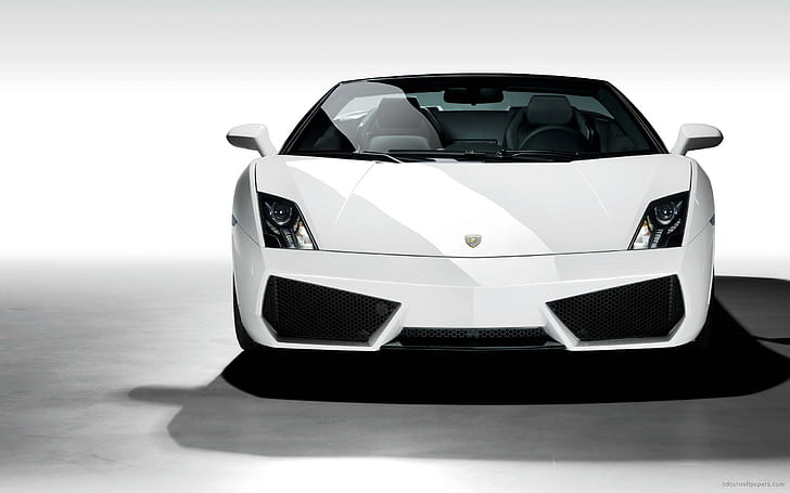 Lamborghini Gallardo Spyder Widescreen, białe lamborghini gallardo, panoramiczne, spyder, lamborghini, gallardo, samochody, Tapety HD