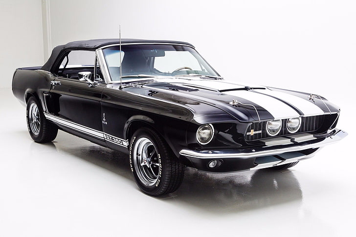 1967, czarny, samochody, kabriolet, ford, gt350, mustang, shelby, Tapety HD