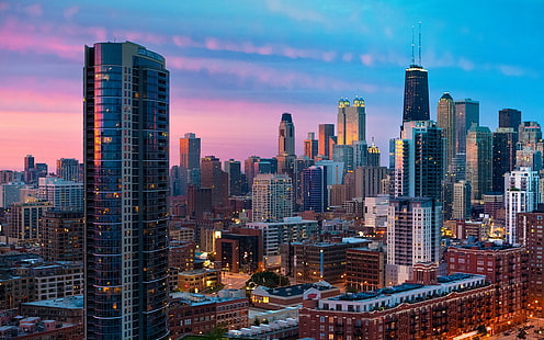 Чикаго сгради небостъргачи HD, сгради, градски пейзаж, небостъргачи, чикаго, HD тапет HD wallpaper