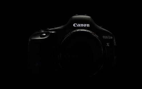 черный Canon EOS 1D, камера, черный фон, Canon, 1Dx, HD обои HD wallpaper