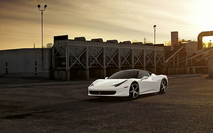 Ferrari 458 Italia White Car, бяло ферари, ферари, италиа, бяло, HD тапет