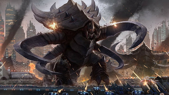 StarCraft Zerg Giant Monster HD, video game, monster, starcraft, raksasa, zerg, Wallpaper HD HD wallpaper