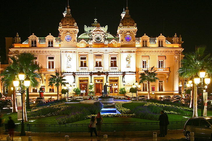 Monte Carlo Casino, beyaz saray, Kent Manzaraları, HD masaüstü duvar kağıdı