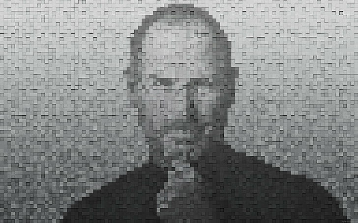 Steve Jobs in cubic pixels, steve jobs, apple, celebrity, steve, jobs, pixel, cubic, HD wallpaper