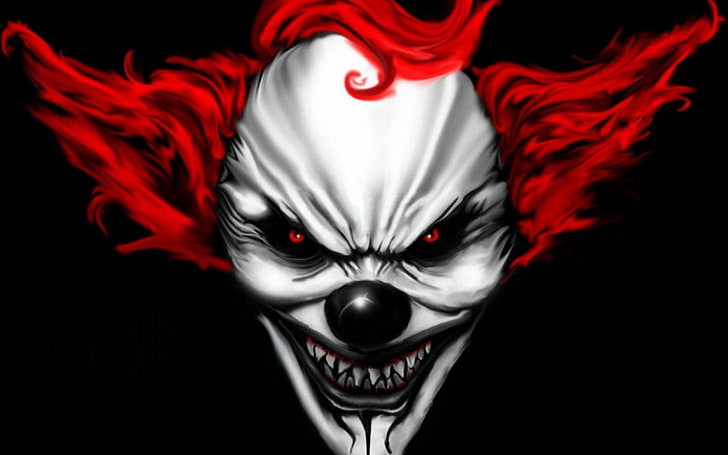 clown, Evil, face, scary, HD wallpaper