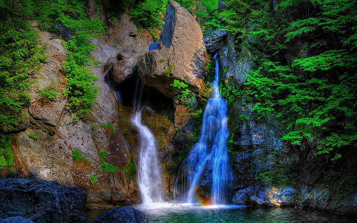 滝、自然、風景、滝、水、bash bish滝、 HDデスクトップの壁紙