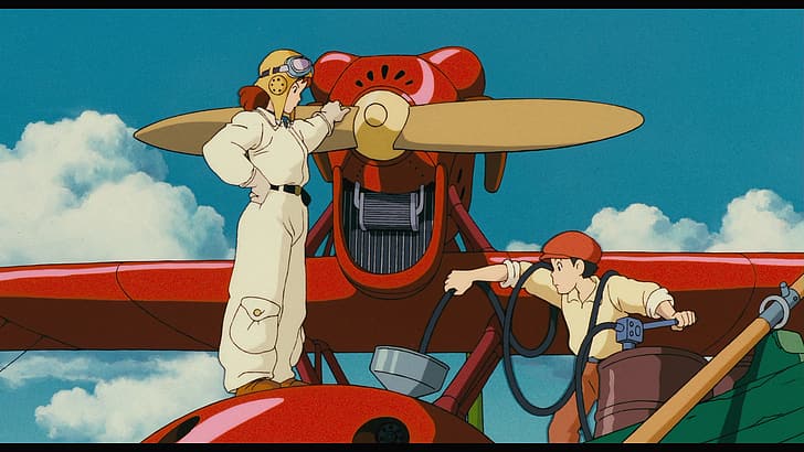 Studio Ghibli, #红猪, скриншот, Porco Rosso, HD обои
