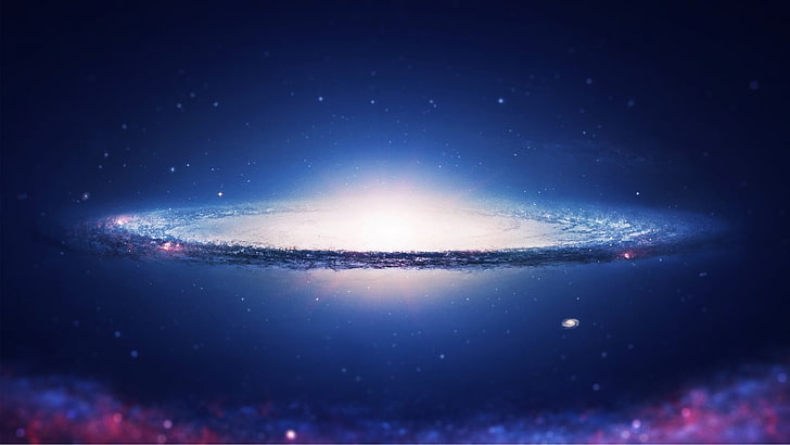 galaxy illustration, Sombrero Galaxy, space, HD wallpaper