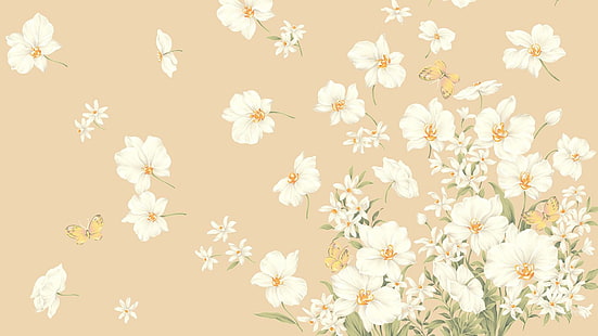창백한 창백한, 봄, 파이어 폭스 페르소나, 분산, 빛, 나비, 여름, 꽃, 3D 및 초록, HD 배경 화면 HD wallpaper