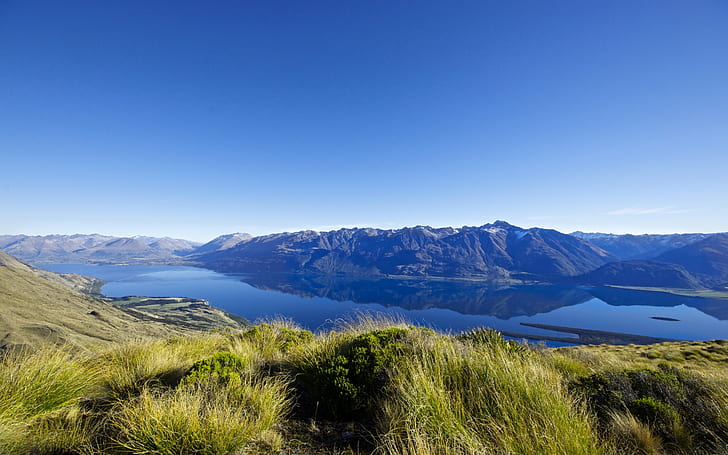 paysage, Nouvelle-Zélande, montagnes, rivière, nature, Fond d'écran HD