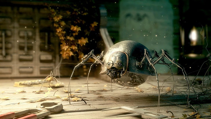 robot insecto negro, arte de fantasía, Fondo de pantalla HD
