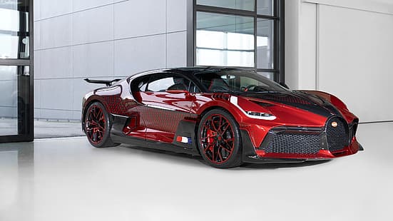 Bugatti Divo, carro, carros vermelhos, veículo, supercarros, carros franceses, HD papel de parede HD wallpaper