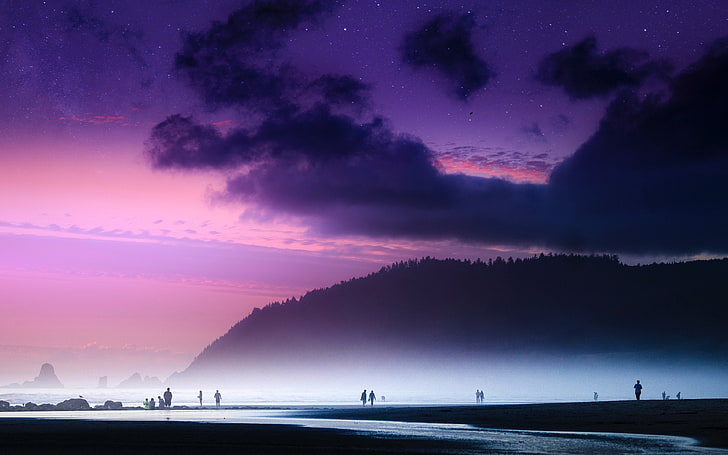 ビーチ 素敵な 雲 夕日 紫 海 自然 Hdデスクトップの壁紙 Wallpaperbetter